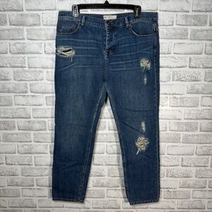 Free People Men's Ripped Jeans Denim Blue Size 29  34x26 Actual Button fly